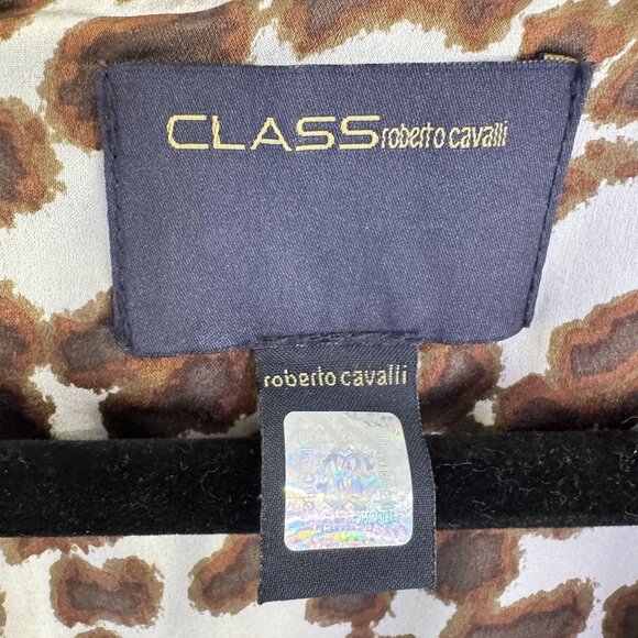 Class by Roberto Cavalli Women's Brown Gold RC Logo Knee Length Dress Size 8 - Picture 5 of 13